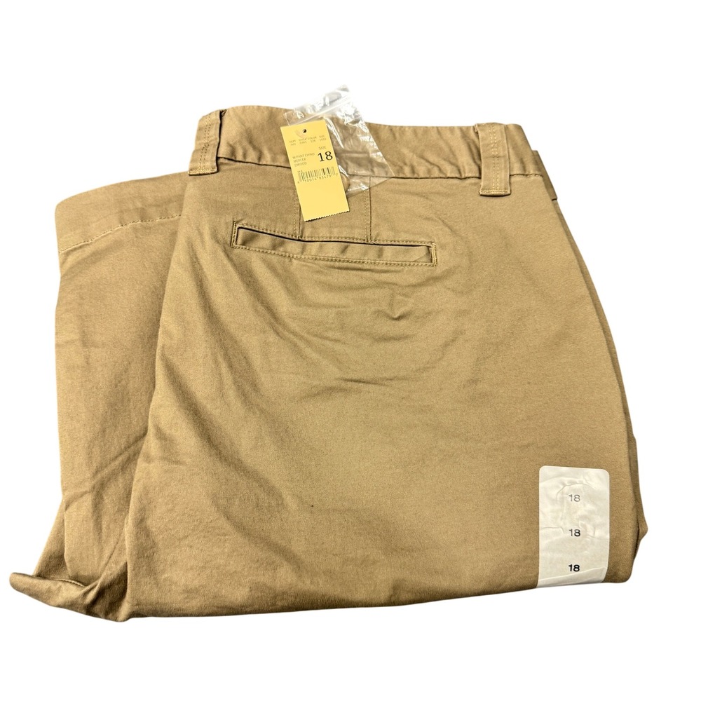 Eddie Bauer Chino Pants Womens 18 (38x31 ACTUAL) Mercer Fit Khaki Driftwood NEW